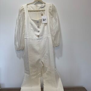 Endless Rose Cream Strapless Jumpsuit | New with Tags with Minor Color Transfer
